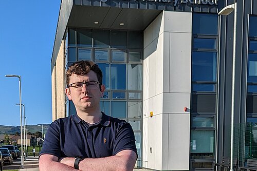 Grant outside Dargavel Primary School