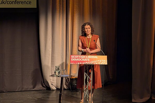 Wendy Chamberlain MP speaking at Scottish Liberal Democrat conference.
