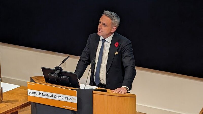 Alex Cole-Hamilton speaking at Scottish Liberal Democrat Autumn Conference